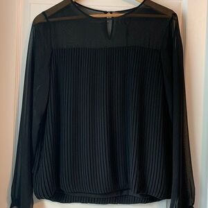 Calvin Klein sheer sleeve pleated top